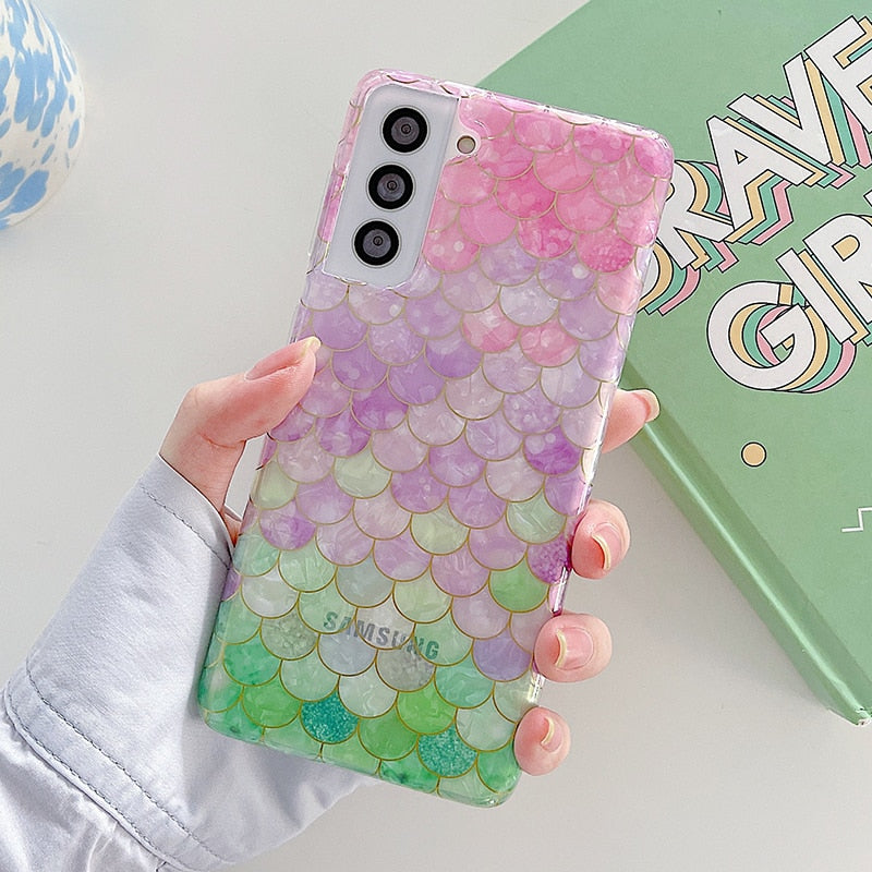 Rainbow Fish Scales Phone Case For Samsung