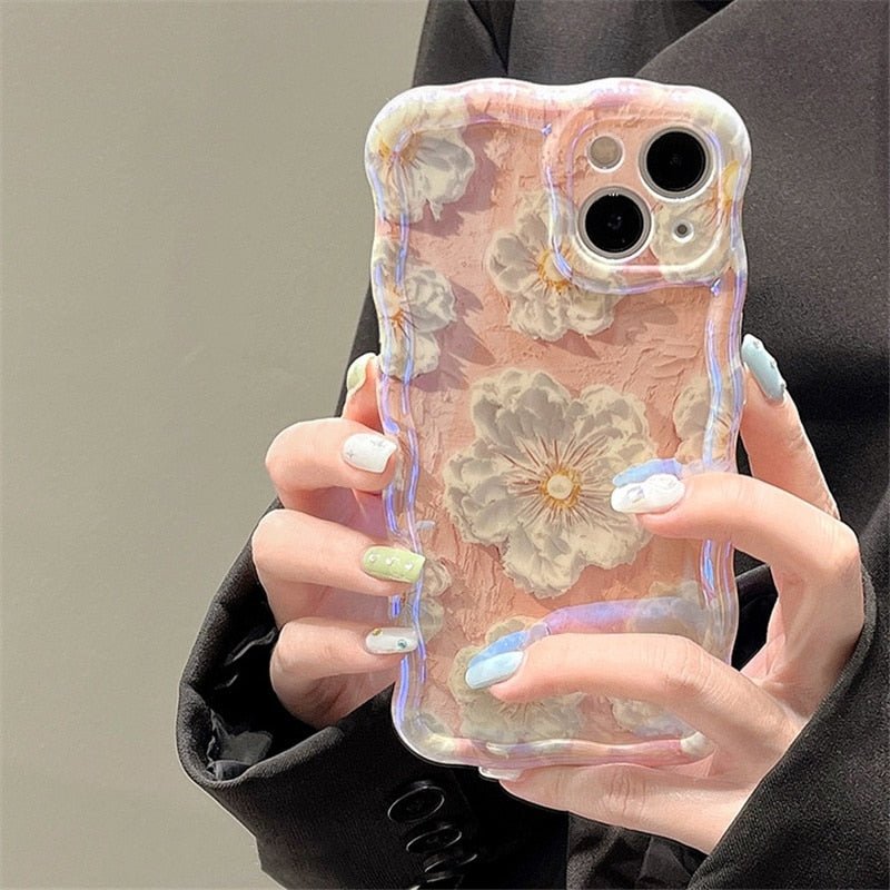 Retro Oil Painting Floral Case