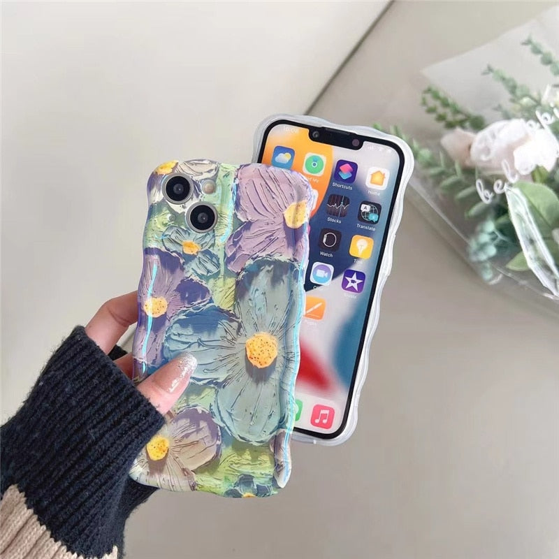 Retro Oil Painting Floral Case