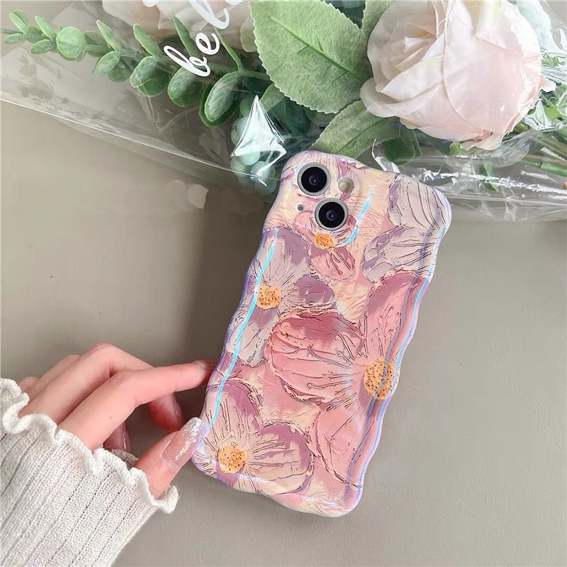 Retro Oil Painting Floral Case