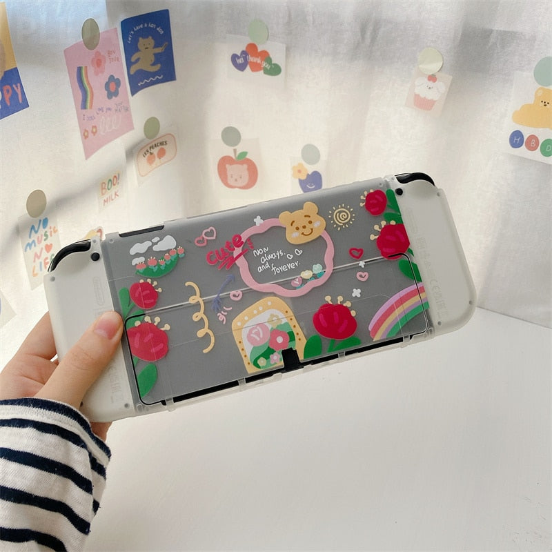 Floral Cartoon Case For Nintendo Switch