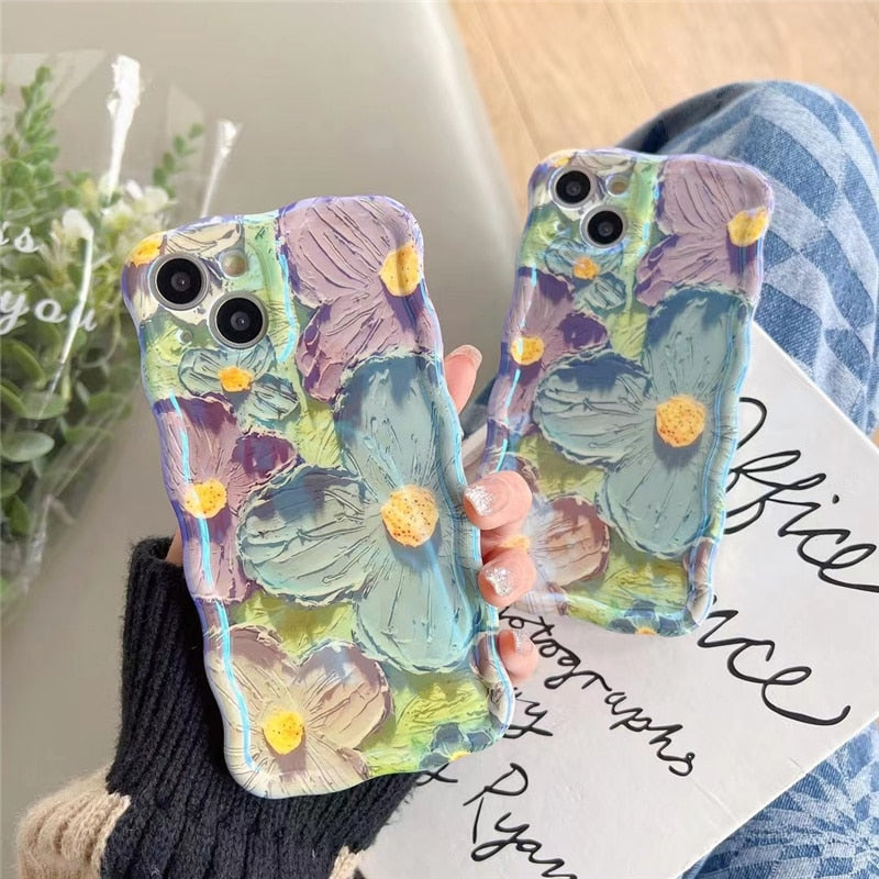 Retro Oil Painting Floral Case