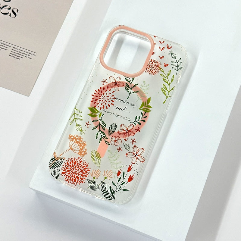 Floral MagSafe Clear Case