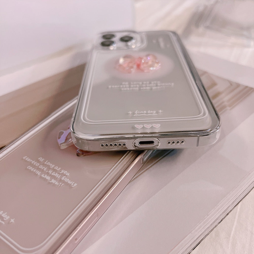 Pink 3D Bow Clear Case