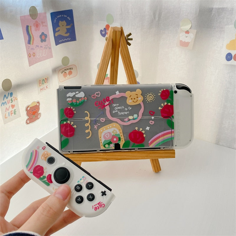 Floral Cartoon Case For Nintendo Switch
