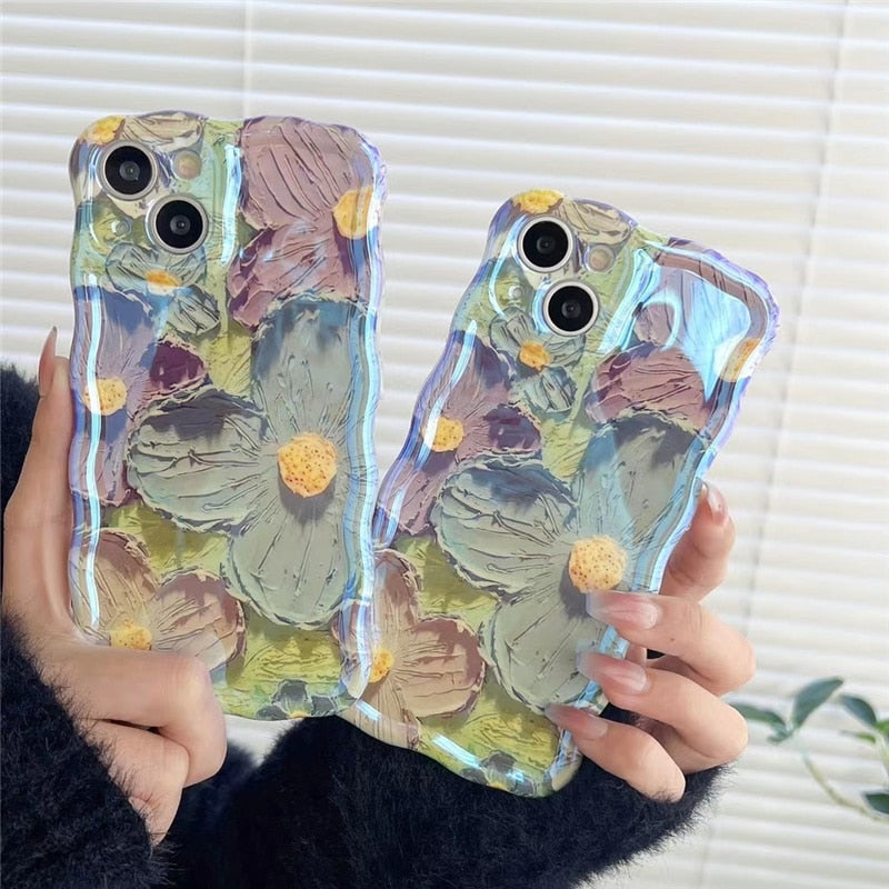 Retro Oil Painting Floral Case