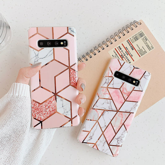Luxury Geometric Marble Phone Case for Samsung