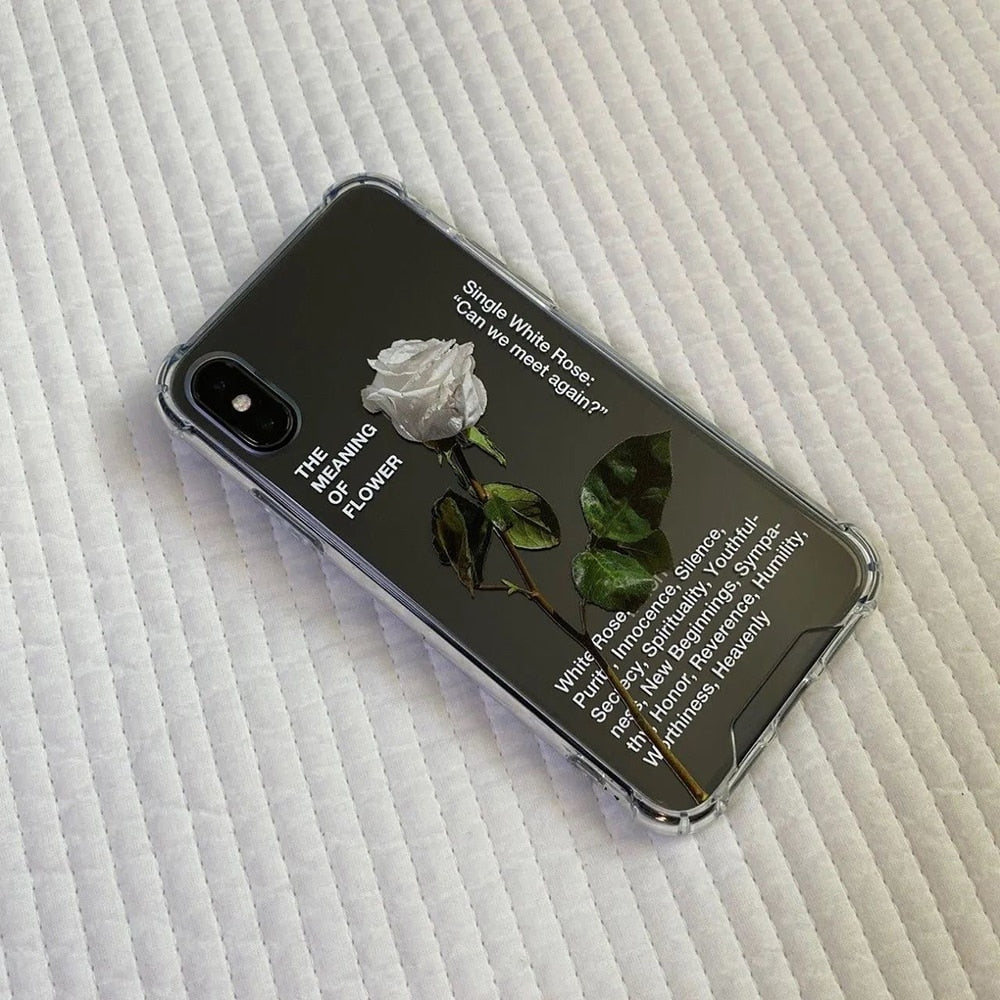 Graceful White Rose Clear Case