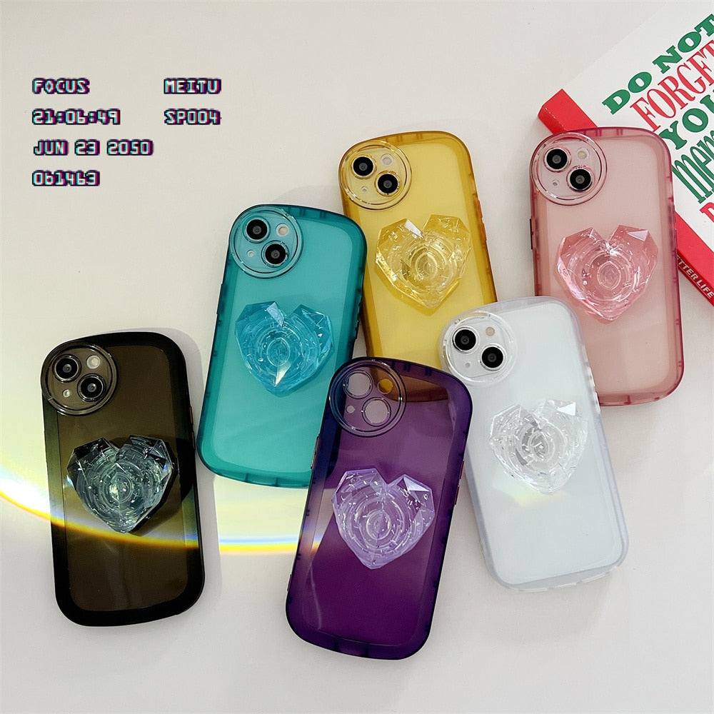 Glitter 3D Heart Pop Holder Shell Case