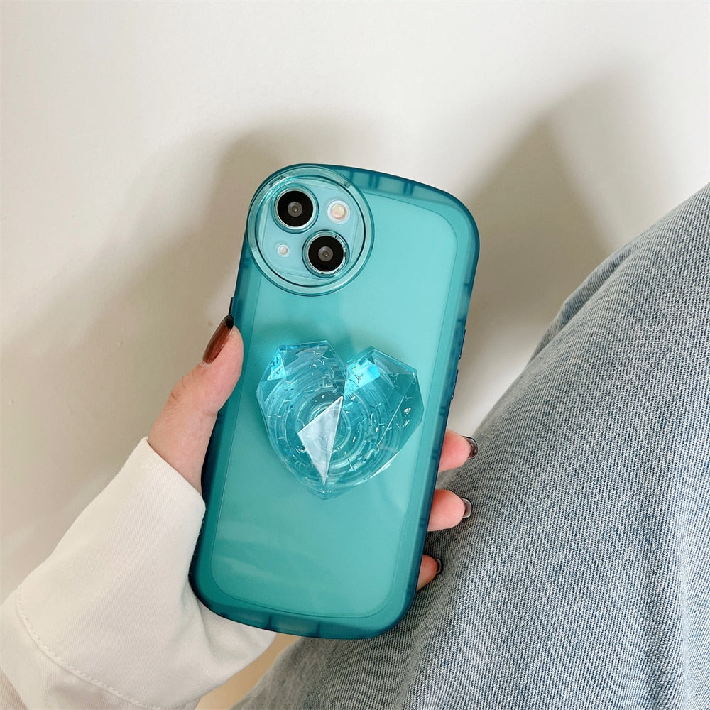 Glitter 3D Heart Pop Holder Shell Case