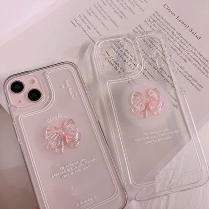 Pink 3D Bow Clear Case