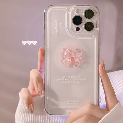 Pink 3D Bow Clear Case