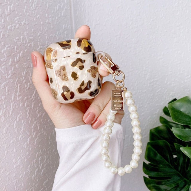 Luxury Leopard Pearl AirPods Case