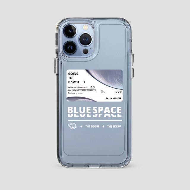 Blue Space Fashion Clear Case